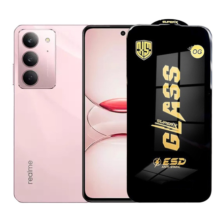 ✨TOATE PRODUSELE✨ - Folie de Protectie pentru Realme C75x, , Sticla Securizata ESD, Margini Negre, Rezistenta la Zgirieturi, Antistatica, 0.35 mm, Transparenta