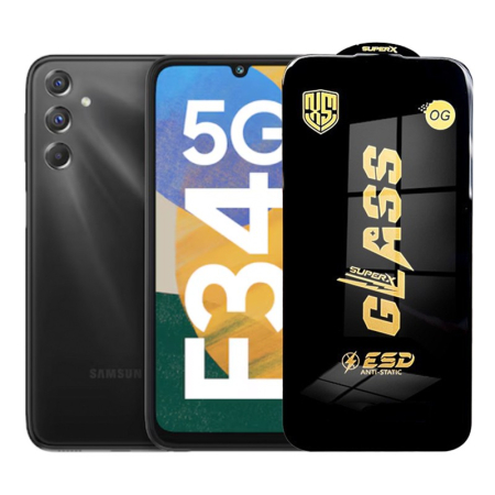 ✨TOATE PRODUSELE✨ - Folie de Protectie pentru Samsung Galaxy F34, , Sticla Securizata ESD, Margini Negre, Rezistenta la Zgirieturi, Antistatica, 0.35 mm, Transparenta