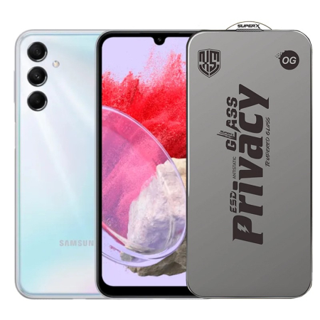 ✨TOATE PRODUSELE✨ - Folie de Protectie pentru Samsung Galaxy M34, , Sticla Securizata ESD Antistatica, Super-X Privacy OG, Margini Negre, 0.30 mm, Transparent Inchis