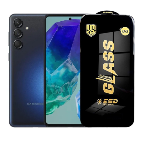 ✨TOATE PRODUSELE✨ - Folie de Protectie pentru Samsung Galaxy M55a, , Sticla Securizata ESD, Margini Negre, Rezistenta la Zgirieturi, Antistatica, 0.35 mm, Transparenta