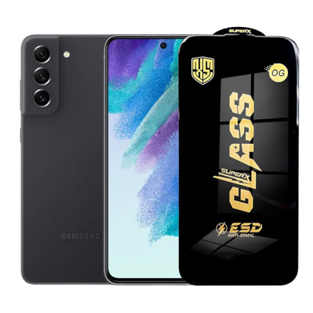 ✨TOATE PRODUSELE✨ - Folie de Protectie pentru Samsung Galaxy S21 FE, , Sticla Securizata ESD, Margini Negre, Rezistenta la Zgirieturi, Antistatica, 0.35 mm, Transparenta