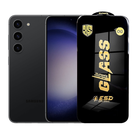 ✨TOATE PRODUSELE✨ - Folie de Protectie pentru Samsung Galaxy S23, , Sticla Securizata ESD, Margini Negre, Rezistenta la Zgirieturi, Antistatica, 0.35 mm, Transparenta