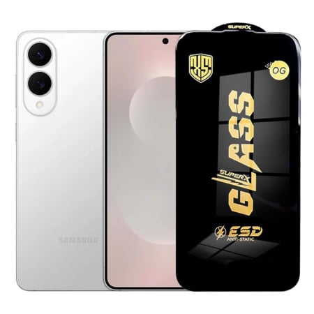 ✨TOATE PRODUSELE✨ - Folie de Protectie pentru Samsung Galaxy S25 Edge, , Sticla Securizata ESD, Margini Negre, Rezistenta la Zgirieturi, Antistatica, 0.35 mm, Transparenta