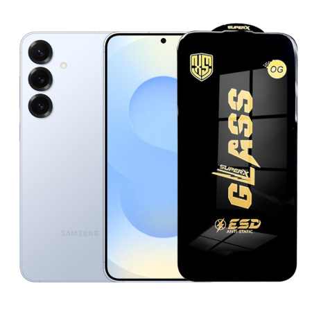 ✨TOATE PRODUSELE✨ - Folie de Protectie pentru Samsung Galaxy S25 Plus, , Sticla Securizata ESD, Margini Negre, Rezistenta la Zgirieturi, Antistatica, 0.35 mm, Transparenta