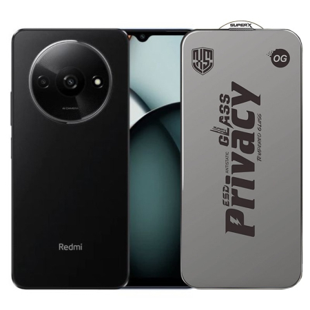 ✨TOATE PRODUSELE✨ - Folie de Protectie pentru Xiaomi Redmi A3x, , Sticla Securizata ESD Antistatica, Super-X Privacy OG, Margini Negre, 0.30 mm, Transparent Inchis