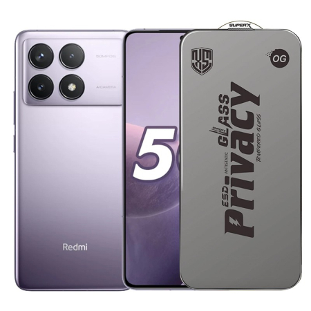 ✨TOATE PRODUSELE✨ - Folie de Protectie pentru Xiaomi Redmi K70, , Sticla Securizata ESD Antistatica, Super-X Privacy OG, Margini Negre, 0.30 mm, Transparent Inchis