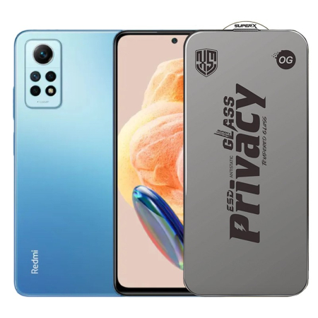 ✨TOATE PRODUSELE✨ - Folie de Protectie pentru Xiaomi Redmi Note 12 Pro, , Sticla Securizata ESD Antistatica, Super-X Privacy OG, Margini Negre, 0.30 mm, Transparent Inchis