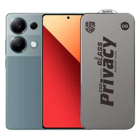 ✨TOATE PRODUSELE✨ - Folie de Protectie pentru Xiaomi Redmi Note 13, , Sticla Securizata ESD Antistatica, Super-X Privacy OG, Margini Negre, 0.30 mm, Transparent Inchis