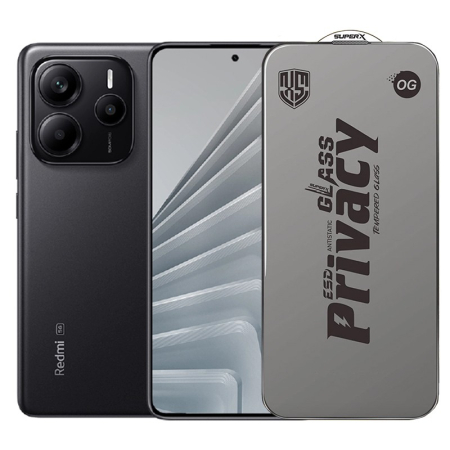 ✨TOATE PRODUSELE✨ - Folie de Protectie pentru Xiaomi Redmi Note 14, , Sticla Securizata ESD Antistatica, Super-X Privacy OG, Margini Negre, 0.30 mm, Transparent Inchis