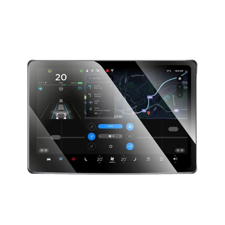 ✨TOATE PRODUSELE✨ - Folie de Sticla Securizata, , Compatibila cu Tesla Model 3 / Tesla Model Y, Ecran Frontal, 4K Ultra HD, Anti-amprenta, 2.5D, Transparent