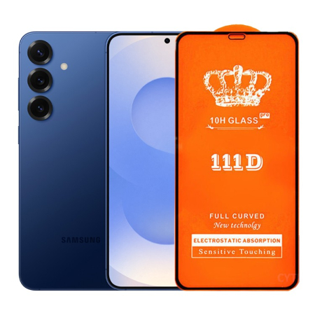 Folie Sticla Securizata 111D - Folie Securizata pentru Samsung Galaxy S25 Plus, , Sticla de Protectie Compatibila cu Samsung Galaxy S25 Plus, Full Cover 111D, 10H GLASS, Margini Negre, Transparenta