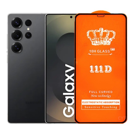 Folie Sticla Securizata 111D - Folie Securizata pentru Samsung Galaxy S25 Ultra, , Sticla de Protectie Compatibila cu Samsung Galaxy S25 Ultra, Full Cover 111D, 10H GLASS, Margini Negre, Transparenta