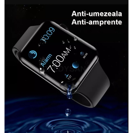 Folie Sticla pentru Apple Watch Series 2/3 38 mm adeziv pe margine Negru [8]