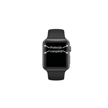 Folie Sticla pentru Apple Watch Series 2/3 38 mm adeziv pe margine Negru [11]