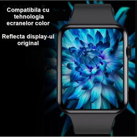 Folie Sticla pentru Apple Watch Series 2/3 38 mm adeziv pe margine Negru [10]