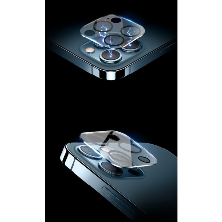 Folie Sticla pentru Camera, compatibila cu Apple iPhone 14 Pro / 14 Pro Max, Transparent cu margini negre [3]