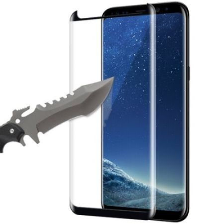 Folie Sticla Securizata Curbata, , compatibila cu Samsung Galaxy S8, Full Glue, 4D/5D Negru [2]
