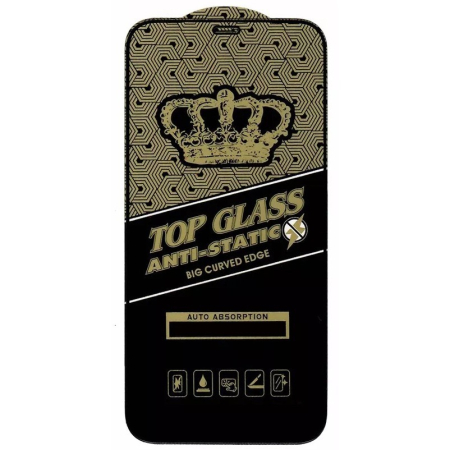 ✨TOATE PRODUSELE✨ - Folie Sticla securizata electrostatica pentru iPhone XS, Sticla ESD, Top Glass, Anti-static, Negru