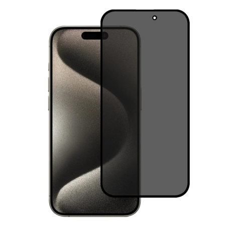 ✨TOATE PRODUSELE✨ - Folie Sticla Securizata, , Pentru Apple iPhone 16, Privacy Classic, 2.5D, Confidentialitate 30°, Negru Transparent
