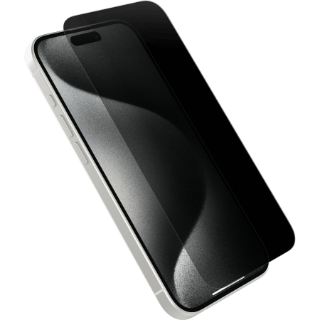 ✨TOATE PRODUSELE✨ - Folie Sticla Securizata, , Pentru Apple iPhone 16 Pro, Privacy Classic, 2.5D, Confidentialitate 30°, Negru Transparent
