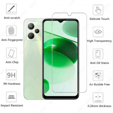 Folie Sticla Securizata, , Pentru Realme C53, Full Glue, Margini Negre, Transparent [3]