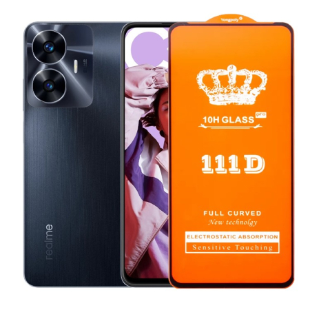 ✨TOATE PRODUSELE✨ - Folie Sticla Securizata pentru Realme C55, , Sticla de Protectie Compatibila cu Realme C55, Full Cover 111D, HD, Margini Negre, Transparenta