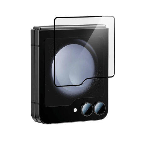 ✨TOATE PRODUSELE✨ - Folie Sticla Securizata, , Pentru Samsung Galaxy Z Flip 6, Full Glue, Margini Negre, Transparent