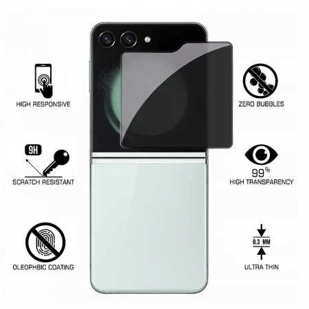 Folie Sticla Securizata, , Pentru Samsung Galaxy Z Flip5, 2.5D, HD, Transparenta [4]