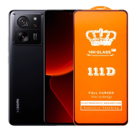 ✨TOATE PRODUSELE✨ - Folie Sticla Securizata pentru Xiaomi 13T, , Sticla de Protectie Compatibila cu Xiaomi 13T, Full Cover 111D, HD, Margini Negre, Transparenta