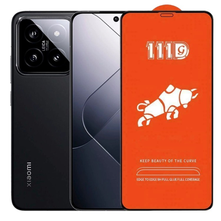 ✨TOATE PRODUSELE✨ - Folie Sticla Securizata pentru Xiaomi 14, , Sticla de Protectie Compatibila cu Xiaomi 14, Full Cover 111D, HD, Margini Negre, Transparenta