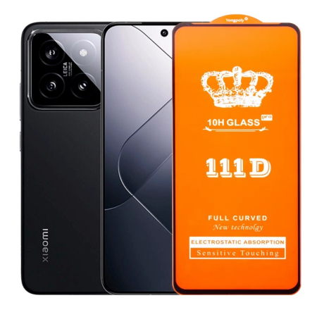 ✨TOATE PRODUSELE✨ - Folie Sticla Securizata pentru Xiaomi 14, , Sticla de Protectie Compatibila cu Xiaomi 14, Full Cover 111D, HD, Margini Negre, Transparenta