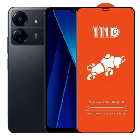 ✨TOATE PRODUSELE✨ - Folie Sticla Securizata pentru Xiaomi Mi Poco C65, , Sticla de Protectie Compatibila cu Xiaomi Mi Poco C65, Full Cover 111D, HD, Margini Negre, Transparenta