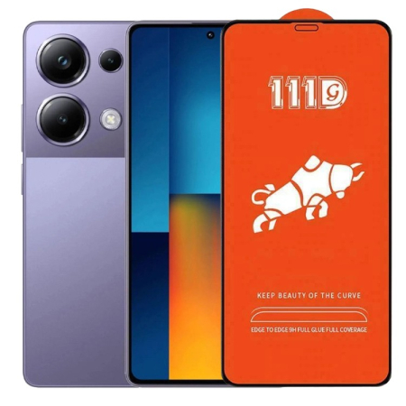 ✨TOATE PRODUSELE✨ - Folie Sticla Securizata pentru Xiaomi Mi Poco M6 Pro 4G, , Sticla de Protectie Compatibila cu Xiaomi Mi Poco M6 Pro 4G, Full Cover 111D, HD, Margini Negre, Transparenta
