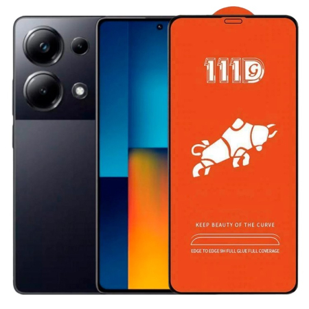 ✨TOATE PRODUSELE✨ - Folie Sticla Securizata pentru Xiaomi Mi Poco M6 Pro 5G, , Sticla de Protectie Compatibila cu Xiaomi Mi Poco M6 Pro 5G, Full Cover 111D, HD, Margini Negre, Transparenta