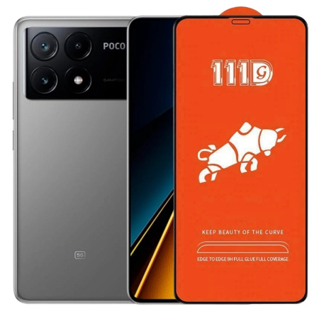 ✨TOATE PRODUSELE✨ - Folie Sticla Securizata pentru Xiaomi Mi Poco X6 Pro, , Sticla de Protectie Compatibila cu Xiaomi Mi Poco X6 Pro, Full Cover 111D, HD, Margini Negre, Transparenta