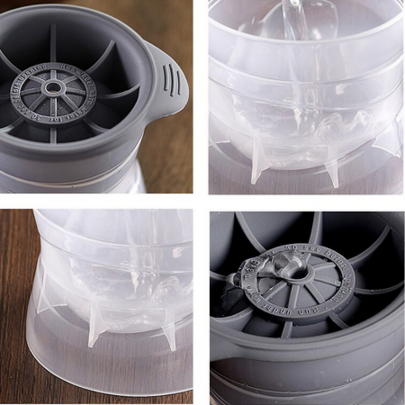 Forma cub de gheata, , rotund, Polipropilena/Silicon, 11x7.5x7.8 cm, Gri [1]