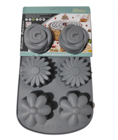 Forma pentru Briose si Prajituri din Silicon Non-Stick, Gri, Design Deosebit si Calitate Premium [1]