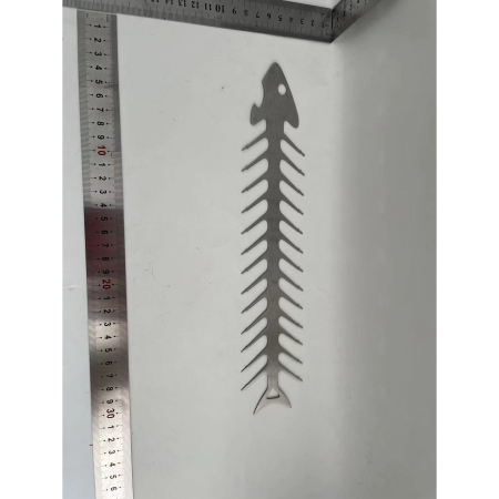 Forma pentru Frigarui, , Model Oase de Peste, din Otel Inoxidabil, Instrument pentru Gratar, BBQ, cu Deschizator de Sticle, 30x6 cm, Argintie [1]