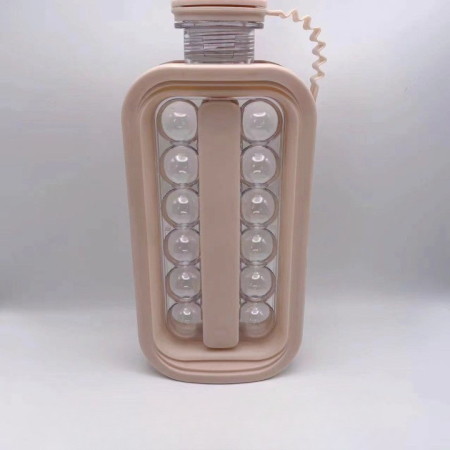 Forma pentru Gheata 2 in 1 Portabila, , sub Forma de Sticla, Sfere, Diametru 3 cm, Multifunctional, 17 Bilute, 27.5 x 11.4 x 5.5 cm, Culoare Roz Pal [2]