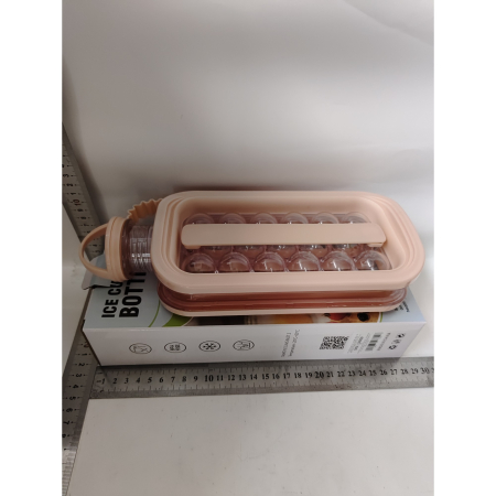 Forma pentru Gheata 2 in 1 Portabila, , sub Forma de Sticla, Sfere, Diametru 3 cm, Multifunctional, 17 Bilute, 27.5 x 11.4 x 5.5 cm, Culoare Roz Pal [7]