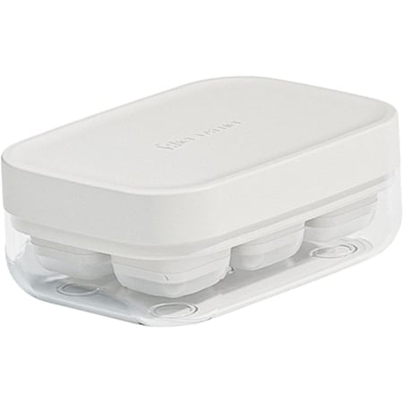 ✨TOATE PRODUSELE✨ - Forma pentru gheata cu presa , din silicon alimentar, 6 cuburi, caserola pentru depozitare, usor de folosit si curatat, 10.5 x 7.5 x 4.1 cm, alb