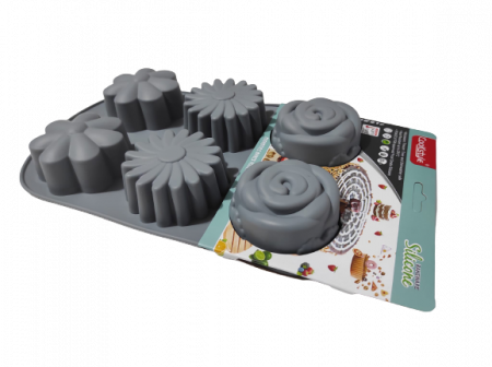 Forma pentru Briose si Prajituri din Silicon Non-Stick, Gri, Design Deosebit si Calitate Premium [2]