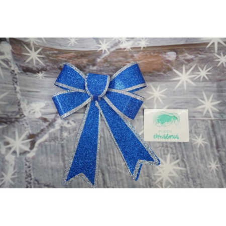 Funda pentru brad, Albastra, cu margini argintii, 13 x 18 cm, PVC,  [2]