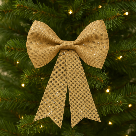 Fundita decorativa cu paiete pentru bradul de Craciun, 19x24 cm, auriu [2]