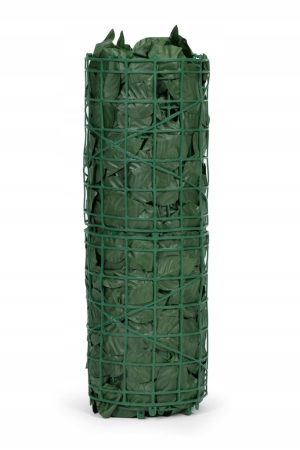 Gard artificial decorativ 50x500 cm, frunze ornamentale, protectie UV si intemperii, plastic PVC, verde inchis [5]