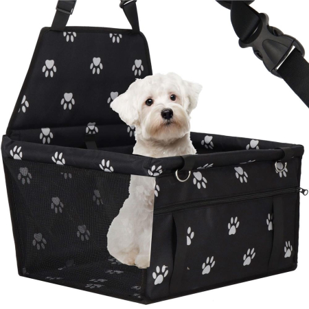 Geanta auto de transport animale de companie, caini si pisci, negru, 40x43x30cm [15]