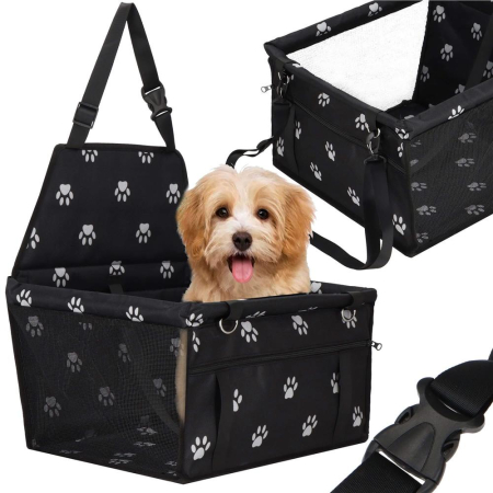 Geanta auto de transport animale de companie, caini si pisci, negru, 40x43x30cm [18]