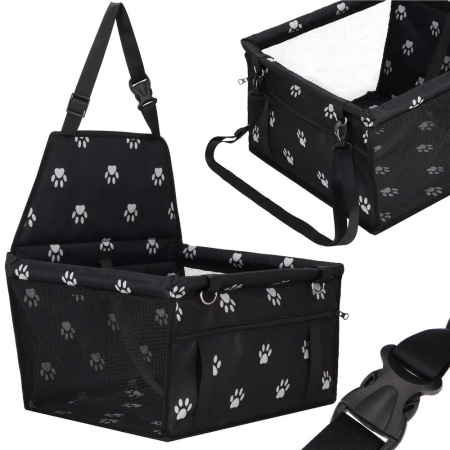 Geanta auto de transport animale de companie, caini si pisci, negru, 40x43x30cm [14]