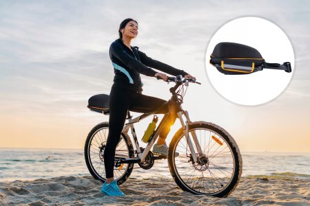 Geanta bicicleta cu prindere pe portbagaj tija sa 28x19x17 cm, 10L, poliester, borseta spate cu suport aluminiu, negru [7]