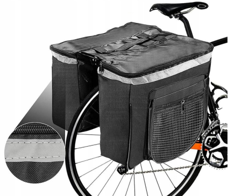 Geanta bicicleta spate 34x12x32 cm, 20L, poliester impermeabil, prindere pe portbagaj, negru [7]